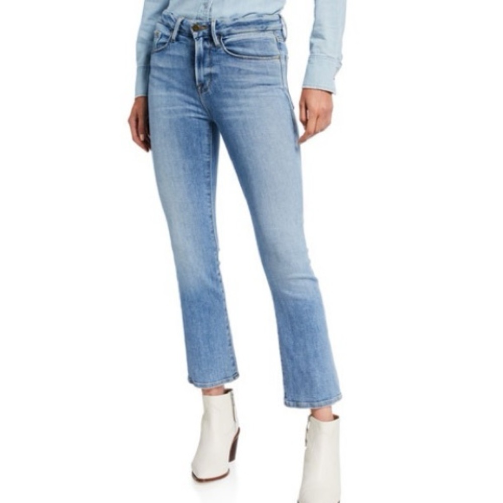 Frame Le Sylvie High Waist Kick Boot Jeans size 26 in Medium Wash